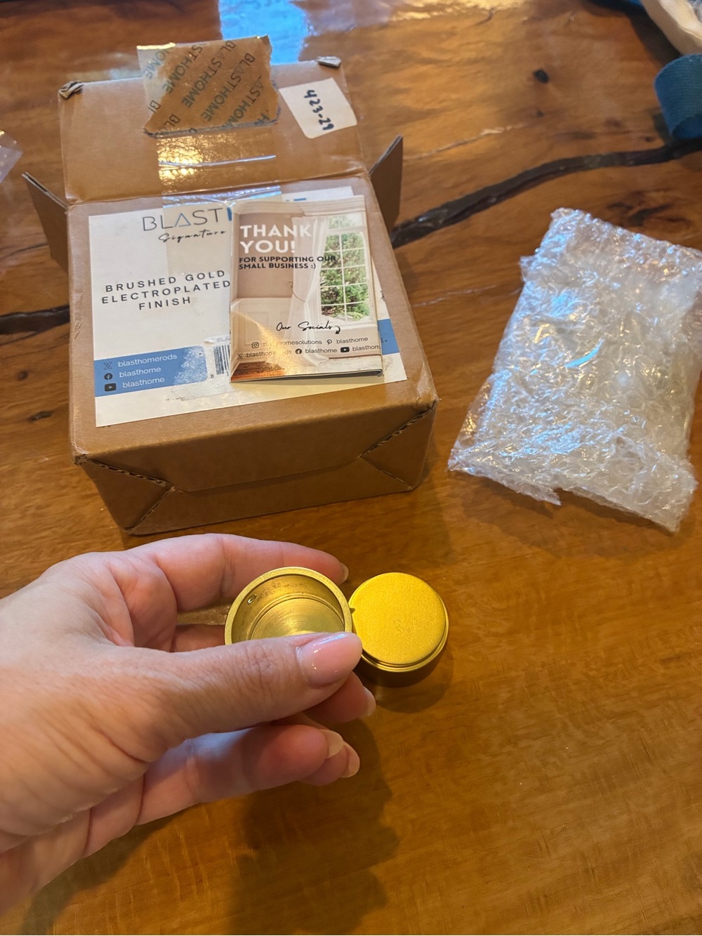 NEW BlastHome® Luxury brushed gold end caps. Two included